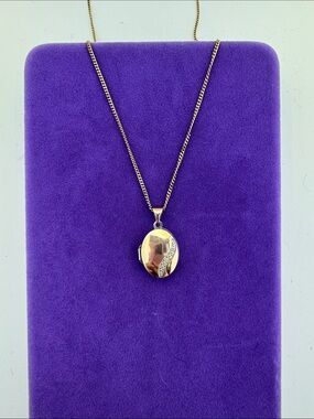 💛 Classic 10k Gold & Sterling Diamond Oval Locket Necklace | Sentimental Luxe